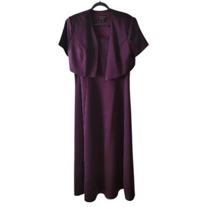 Scott McClintock Purple 2‎ Piece Evening Long Gown Size 16W